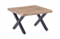 Preview: Möbilia Couchtisch 60x60x40 cm aus MDF mit Dekor Wildeiche, Gestell Metall , in der Farbe Platte natur, Gestell schwarz 12020060