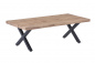 Preview: Möbilia Couchtisch 120x60x40 cm aus MDF mit Dekor Wildeiche, Gestell Metall , in der Farbe Platte natur, Gestell schwarz 12020061