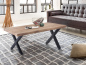 Preview: Möbilia Couchtisch 120x60x40 cm aus MDF mit Dekor Wildeiche, Gestell Metall , in der Farbe Platte natur, Gestell schwarz 12020061
