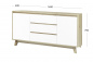 Preview: Möbilia Sideboard aus Spanplatte laminiert, Schubladen melaminbeschichtet, Beine MDF , in der Farbe natur, weiß 27020004