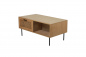 Preview: Möbilia Couchtisch aus MDF mit Paulownia-Furnier, Front Rattan, Beine pulverbeschichtetes Metall , in der Farbe natur, Beine schwarz 28020005