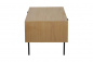Preview: Möbilia Couchtisch aus MDF mit Paulownia-Furnier, Front Rattan, Beine pulverbeschichtetes Metall , in der Farbe natur, Beine schwarz 28020005