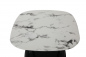Preview: Möbilia Couchtisch 55x55 cm aus Platte Glas in Marmoroptik, Gestell pulverbeschichtetes Metall , in der Farbe Platte weiß, Ablageboden schwarz lackiert, Beine schwarz 28020010