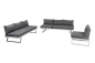 Preview: Möbilia Sitzgruppe aus Stahl, Polyholz, Polyester , in der Farbe Grau, Gestell weiß 28020044