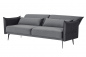 Preview: SalesFever 3-Sitzer Sofa Samt Grau, mit Schlaffunktion, inkl. Zierkissen