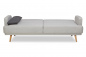 Preview: SalesFever 3-Sitzer Sofa Webstoff Grau, mit Schlaffunktion, inkl. Zierkissen