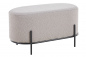 Preview: SalesFever Polsterhocker Bouclé Stoff Taupe, mit Design-Gestell aus schwarzem Metall