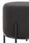 Preview: SalesFever Polsterhocker Ø35 cm Bouclé Stoff Anthrazit, mit Design-Gestell aus schwarzem Metall