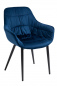 Preview: SalesFever Essgruppe 5 tlg. 180x90 cm, Esstisch Akazie, Esszimmerstuhl blau bestehend aus 1x397473+4x396834