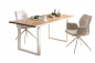 Preview: SalesFever Essgruppe 5 tlg. 180x90 cm, Esstisch Akazie, Esszimmerstuhl cognac bestehend aus 1x398791+2x372388