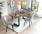 Preview: SalesFever Essgruppe 5 tlg. 160x90 cm, Esstisch Nussbaum, Esszimmerstuhl hellgrau bestehend aus 1x371787+2x396025