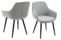 Preview: SalesFever Essgruppe 5 tlg. 160x90 cm, Esstisch Nussbaum, Esszimmerstuhl hellgrau bestehend aus 1x371787+2x396025