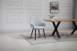 Preview: SalesFever Essgruppe 5 tlg. 160x90 cm, Esstisch Nussbaum, Esszimmerstuhl hellgrau bestehend aus 1x371787+2x396025