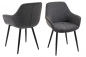 Preview: SalesFever Essgruppe 5 tlg. 160x90 cm, Esstisch Nussbaum, Esszimmerstuhl anthrazit bestehend aus 1x371787+2x396032