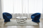 Preview: SalesFever Couchtisch Silber Ø 80 cm, mit Design-Gestell in Stainless Steel