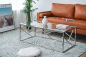 Preview: SalesFever Couchtisch Silber 120x60 cm, mit Design-Gestell in Stainless Steel