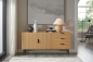 Preview: SalesFever Sideboard 160 cm Eiche Echtholzfurnier, mit 2 Türen und 3 Schubladen