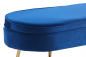 Preview: SalesFever Sitzpouf oval aus Samt Dunkelblau, Beine Chrom goldfarben, mit hohem Sitzkissen