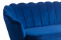 Preview: SalesFever Muschelsofa 3-Sitzer aus Samt Dunkelblau, Beine Chrom goldfarben, mit hohem Sitzkissen