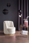 Preview: SalesFever Drehsessel aus Samt Beige, mit Diamantsteppung, Sockel goldfarben