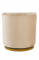 Preview: SalesFever Drehsessel aus Samt Beige, mit Diamantsteppung, Sockel goldfarben