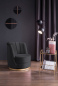 Preview: SalesFever Drehsessel aus Samt Schwarz, mit Diamantsteppung, Sockel goldfarben