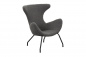 Preview: SalesFever Relaxsessel Teddyfell grau, 100% Polyester, Bezug Teddyfell, Gestell schwarz pulverbeschichtet Metall