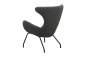 Preview: SalesFever Relaxsessel Teddyfell grau, 100% Polyester, Bezug Teddyfell, Gestell schwarz pulverbeschichtet Metall