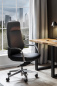 Preview: SalesFever Bürostuhl Kunstleder-Optik schwarz, Kunstleder-Optik Rollen, poliertes Aluminium Gestell