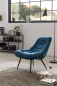 Preview: SalesFever Sessel XXL Samt blau Metall schwarz, 100% Polyester, Metallbeine schwarz pulverbeschichtet, mit Steppung