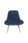 Preview: SalesFever Sessel XXL Samt blau Metall Holzoptik, 100% Polyester, Metallbeine in Holzoptik, mit Steppung
