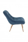 Preview: SalesFever Sessel XXL Samt blau Metall Holzoptik, 100% Polyester, Metallbeine in Holzoptik, mit Steppung
