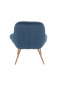 Preview: SalesFever Sessel XXL Samt blau Metall Holzoptik, 100% Polyester, Metallbeine in Holzoptik, mit Steppung