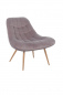 Preview: SalesFever Sessel XXL Samt rosa Metall Holzoptik, 100% Polyester, Metallbeine in Holzoptik, mit Steppung