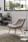 Preview: SalesFever Sessel XXL Samt rosa Metall Holzoptik, 100% Polyester, Metallbeine in Holzoptik, mit Steppung