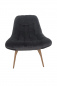 Preview: SalesFever Sessel XXL Samt grau Metall Holzoptik, 100% Polyester, Metallbeine in Holzoptik, mit Steppung