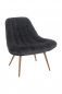 Preview: SalesFever Sessel XXL Samt grau Metall Holzoptik, 100% Polyester, Metallbeine in Holzoptik, mit Steppung