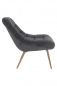 Preview: SalesFever Sessel XXL Samt grau Metall Holzoptik, 100% Polyester, Metallbeine in Holzoptik, mit Steppung