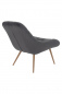 Preview: SalesFever Sessel XXL Samt grau Metall Holzoptik, 100% Polyester, Metallbeine in Holzoptik, mit Steppung