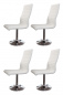 Preview: SalesFever Essgruppe 5 tlg. Ø110 cm, Esstisch MDF und Metall, Esszimmerstuhl Weiß besteht aus 1x391365+1x399613