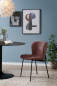 Preview: SalesFever Esszimmerstuhl 2er Set, Rot, Schalensitz, mit Strukturstoff