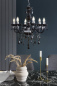 Preview: SalesFever Kronleuchter aus Acryl-Glas, Schwarz 6-flammig, 120 cm