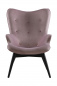 Preview: SalesFever Sessel Rose Samt, Beine Metall schwarz pulverbeschichtet, mit Armlehnen