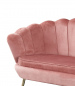 Preview: SalesFever Muschelsofa aus Samt Rose, Beine Chrom goldfarben, mit hohem Sitzkissen