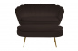 Preview: SalesFever Sitzpouf oval aus Samt Schwarz, Beine Chrom goldfarben, mit hohem Sitzkissen