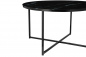 Preview: SalesFever Couchtisch Ø 80 cm, Foliert in Marmoroptik Schwarz, Gestell Schwarz