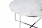 Preview: SalesFever Couchtisch Ø 80 cm, Foliert in Marmoroptik Weiß, Gestell Chromfarben