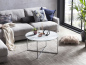 Preview: SalesFever Couchtisch Ø 80 cm, Foliert in Marmoroptik Weiß, Gestell Chromfarben