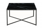 Preview: SalesFever Couchtisch 80x80x45 cm, Foliert in Marmoroptik Schwarz, Gestell Schwarz