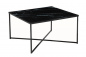 Preview: SalesFever Couchtisch 80x80x45 cm, Foliert in Marmoroptik Schwarz, Gestell Schwarz